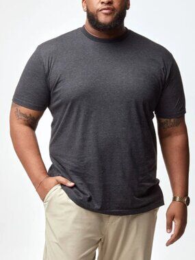 New Fresh Clean Tees Shirt Club Crew Neck T-Shirt Charcoal 2XL Short Sleeve